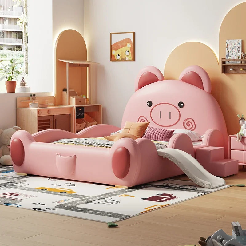 lit enfants rose cochon mignon spirales contemporain oreillers tapis jeu
