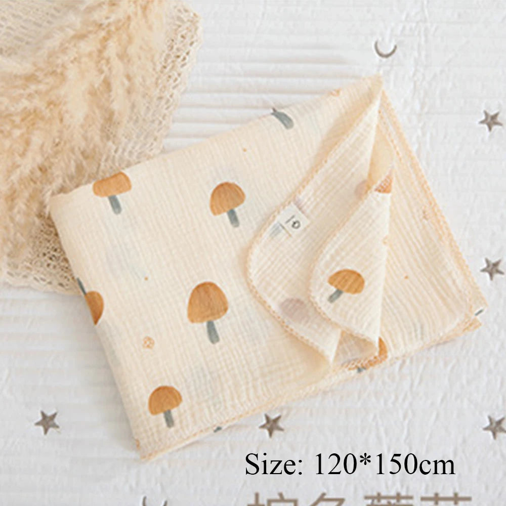 couverture bébé coton fleurs motif floral douce confortable maison printemps automne lavage main beige