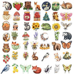 stickers pvc animaux fruits fleurs adhésifs scrapbooking décoration papeterie école divers motifs pack 10pcs