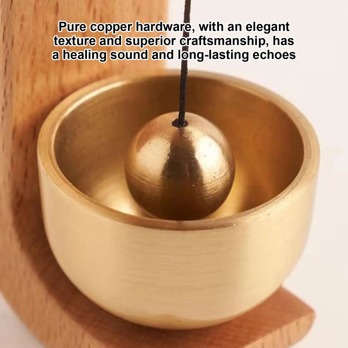 cloche porte bois naturel doré minimaliste adhésif murale support bois moderneintérieur zen