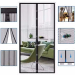 rideau porte maille fine velcro anti insectes noir moderne auto agrippant 100x210cm