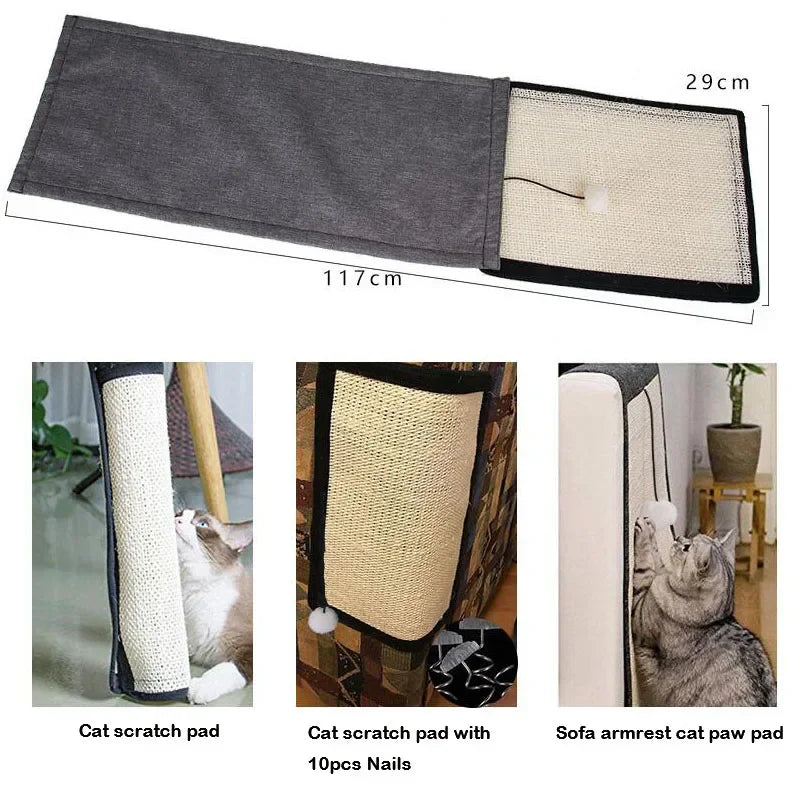 tapis sisal griffoir moderne protecteur meuble chat texture rugueuse beige gris noir