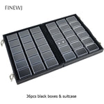 boîte rangement bijoux noir moderne cadenas boîtes transparentes.storage organizer jumbo sizegems