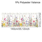 rideau floral printemps tournesol eucalyptus sauvage fleuri décoration fenêtre cuisine chambre semi transparent polyester