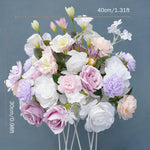 arche décoration mariage fleurs artificielles cœur violet anniversaire extérieur classique événement table decoration
