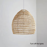 Lampe suspendue tressée bohème semi transparente salon chambre étude rustic asian