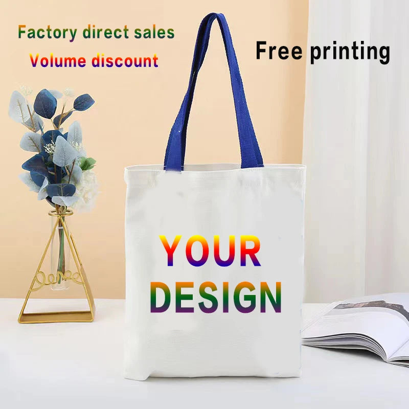 sac toile personnalisable imprimé text motifs décontracté opaque sacs provisions différentes tailles