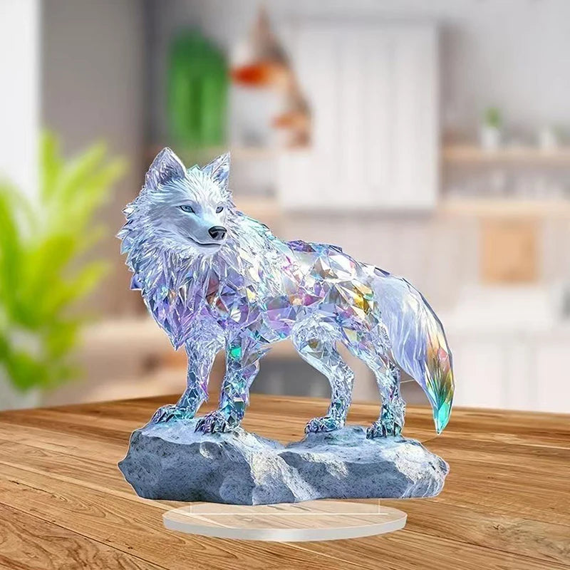 sculpture animale résine transparente détaillée dragon brillant ornement cadeau déménagement