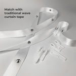 clips rideau ajustables blanc texture tissée opacité moderne clips ruban rideau