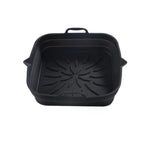 plateau silicone air fryer poignées côtés frites nervures surface intérieure utilitaire gris foncé