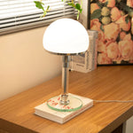 lampe table moderne boule verre blanc chrome interrupteur bouton led e27