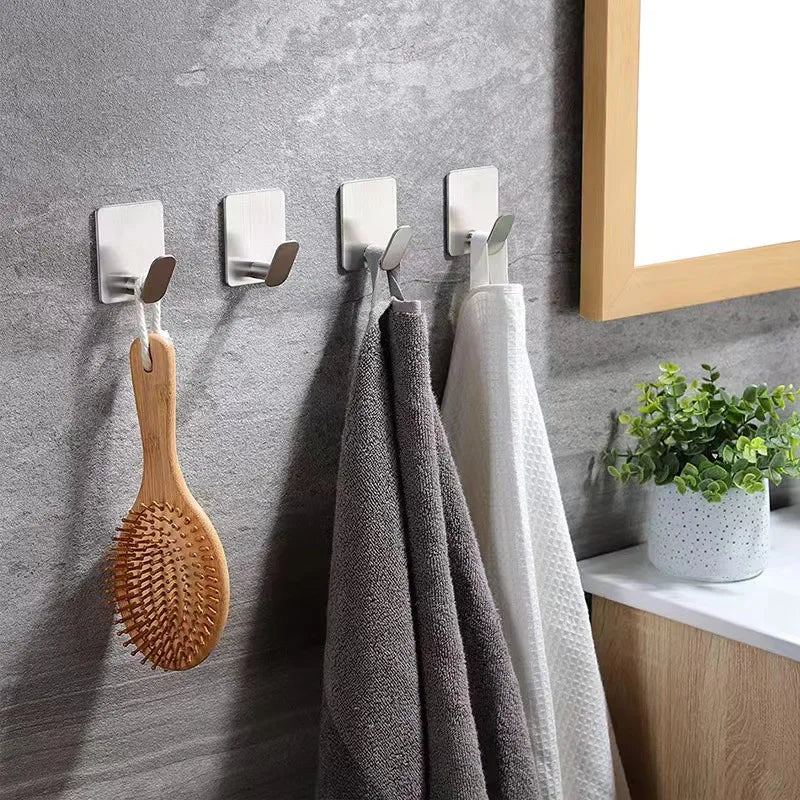 porte serviettes adhésif acier inoxydable noir moderne salle bain utilisation multiple protection adhésive fixe