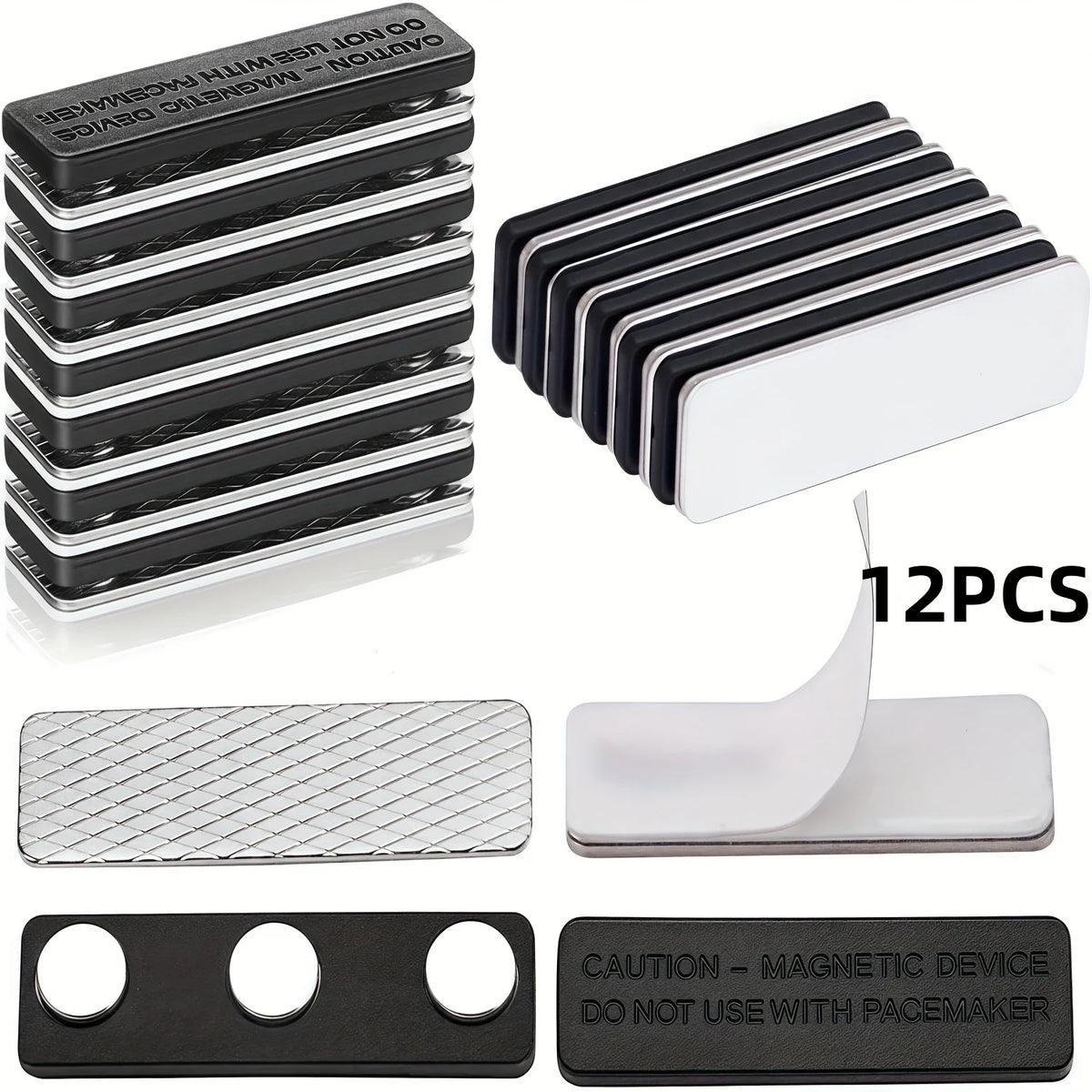 fermeture magnétique moderne aimants puissants adhésifs clips rideau noir argent texturé