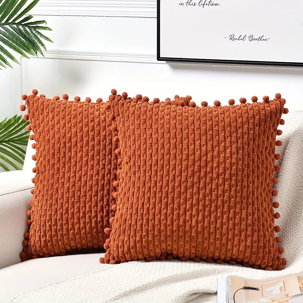 coussin orange moderne 100% polyester tissage adhésif zipper 45cm 45cm