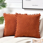coussin orange moderne 100% polyester tissage adhésif zipper 45cm 45cm
