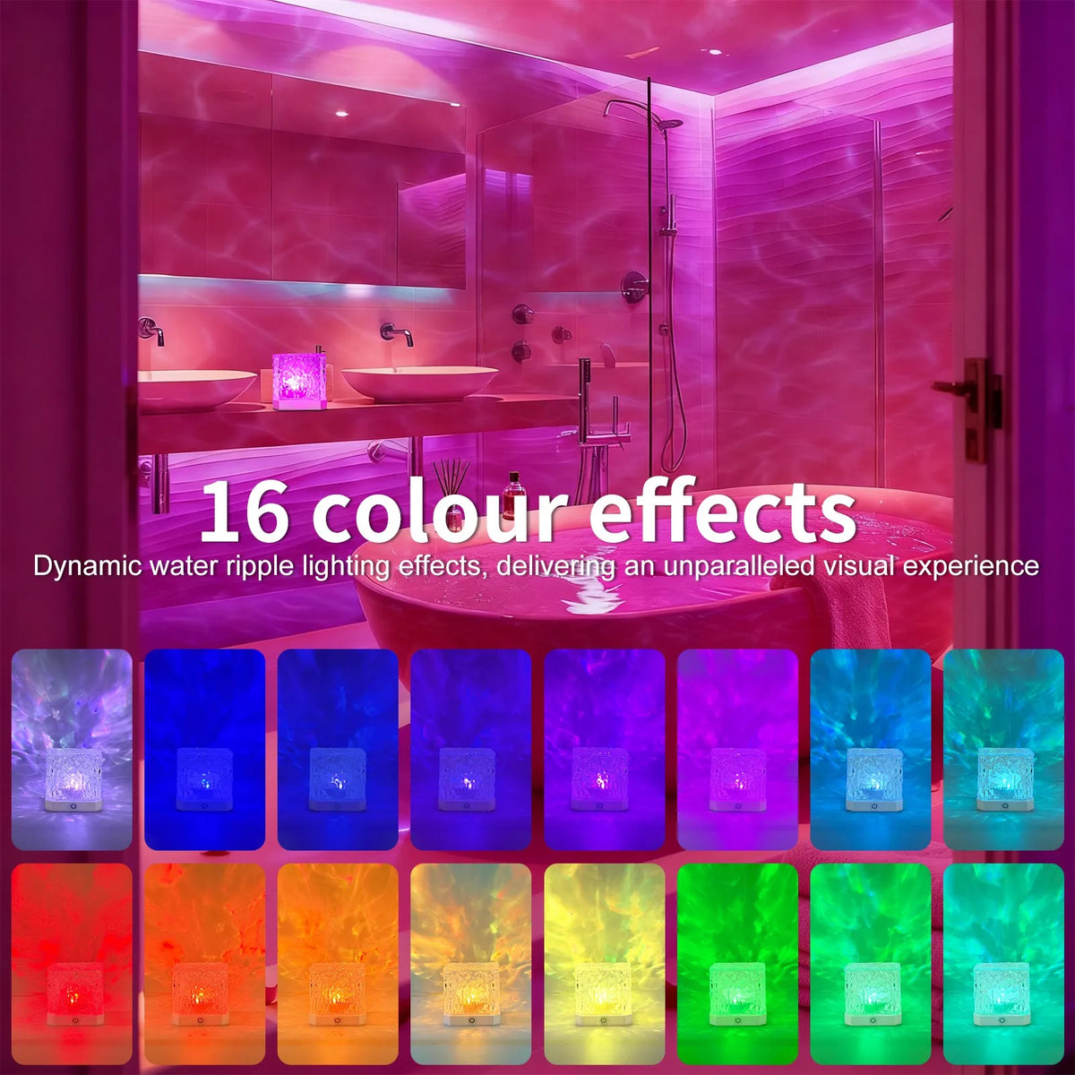 projecteur ambiance effets vagues océaniques couleurs multiples télécommande cube translucide modernestyle