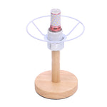 support lampe blanc moderne base bois lampe led