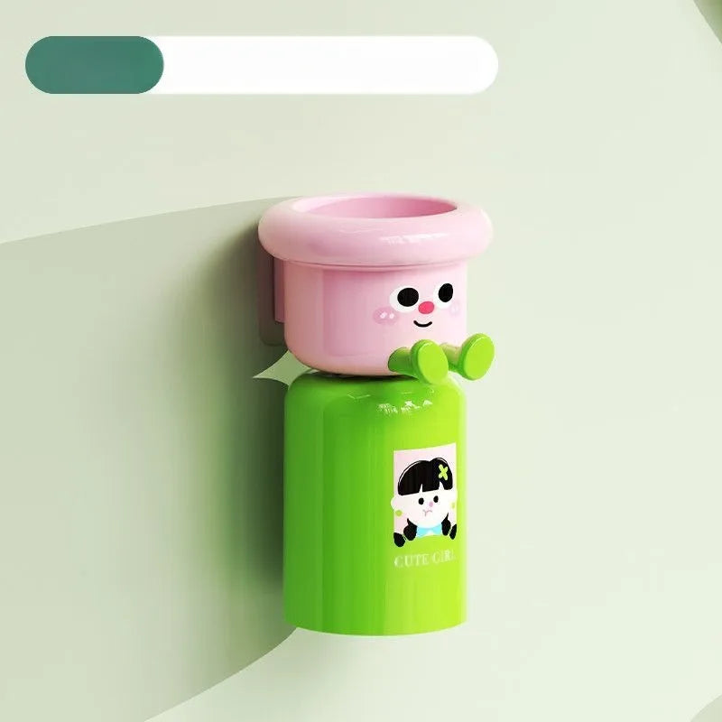 organisateur mural salle bain porte brosses dents tubes crème supports rangement enfants motifs souriants
