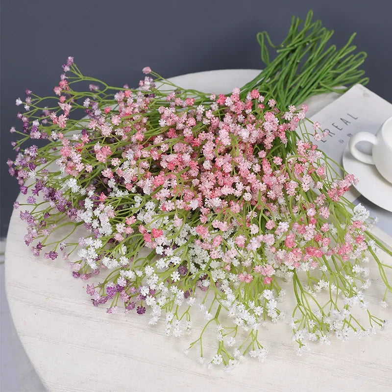 bouquet artificiel rose blanc violet moderne 64cm hauteur 21cm largeur