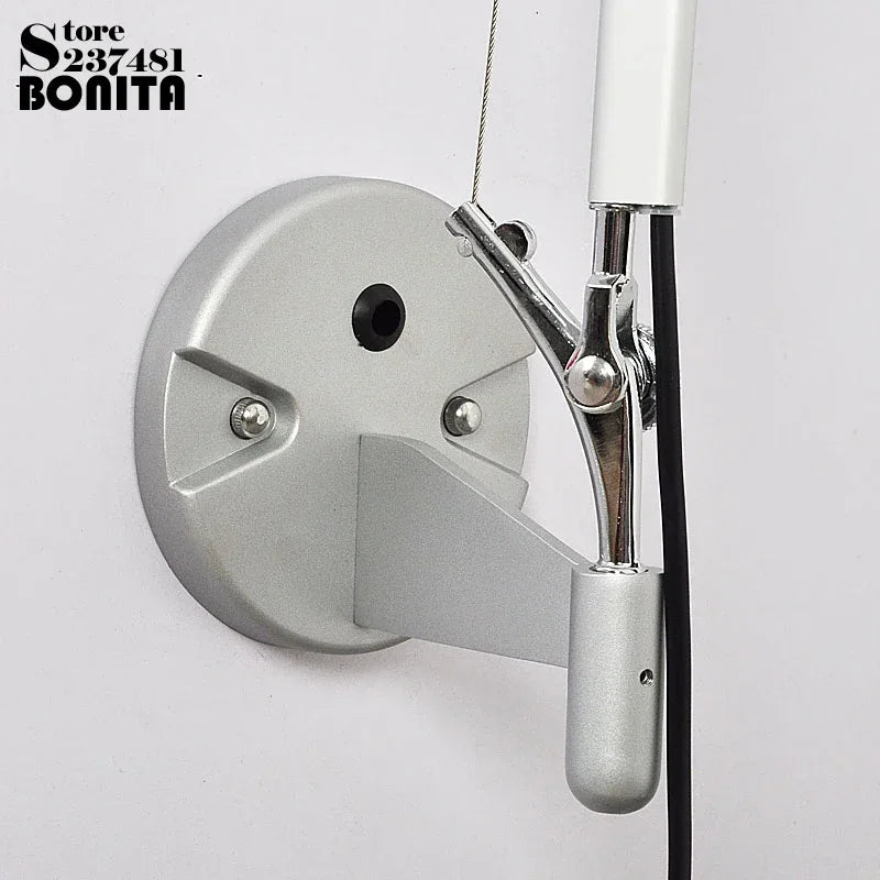 lampe murale articulée moderne bras réglable noir argenté led clip fixe chambre