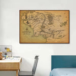 carte murale vintage cartographique toile beige nature morte sans cadre 30x40cm