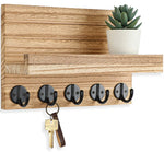 porte clés mural bois compartiment courrier entrée salon vis moderne écologique rectangle gris