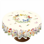 nappe fleur bleue beige lapin papillon noël halloween décoration table maison rustic