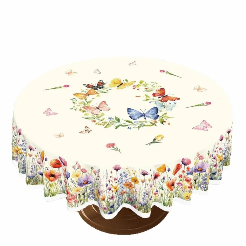nappe fleur bleue beige lapin papillon noël halloween décoration table maison rustic