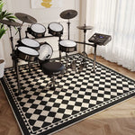 tapis moderne musical floral salon noir blanc décoration chambre hôtelextérieur