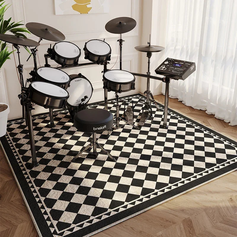 tapis moderne musical floral salon noir blanc décoration chambre hôtelextérieur
