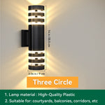 lampe murale extérieure moderne noire rayures horizontales ampoule e27 jardin