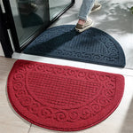tapis demi circulaire moderne rouge bleu marine vert spirales polyester antidérapant salle bain chambre