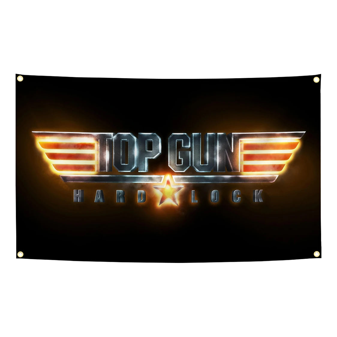 bannière top gun logo étoile danger zone epic version avions explosion vintage