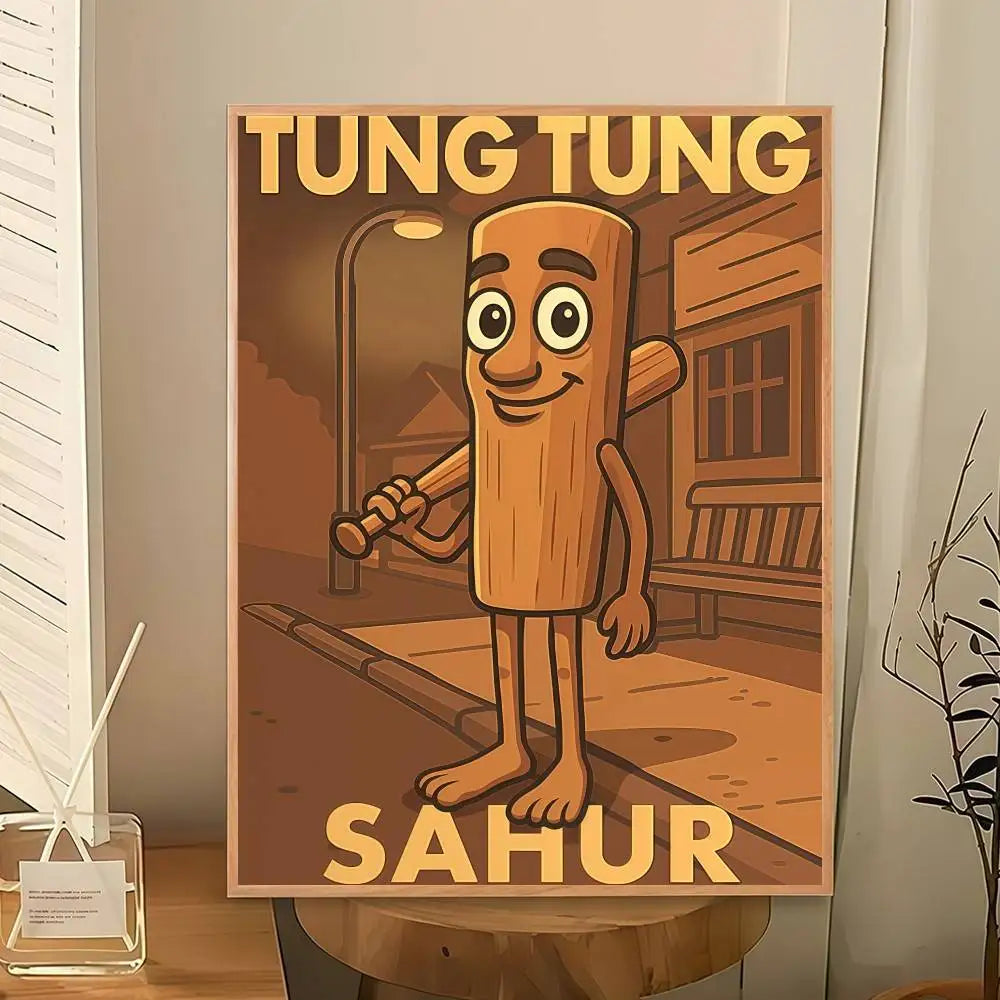 affiche murale vintage dessin animé texte cadre décoration salon chambre maison rétro cartoon