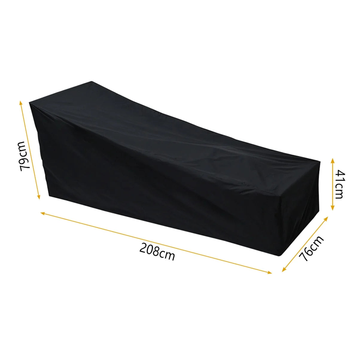 housse protection chaise longue extérieure tissu texturé noir sobre utilitaire sac rangement
