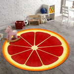 tapis rond fruits coloré moderne salon chambre enfants sol décor éco rouges verts oranges