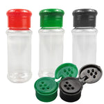 bouteilles condiments transparentes moderne rouge vert noir capsules ajustement épices cuisine stockage