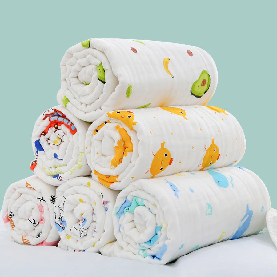 serviette bain bébé coton fruits animaux motifs blancs drap épaissi imprimé enfantin 90x70cm