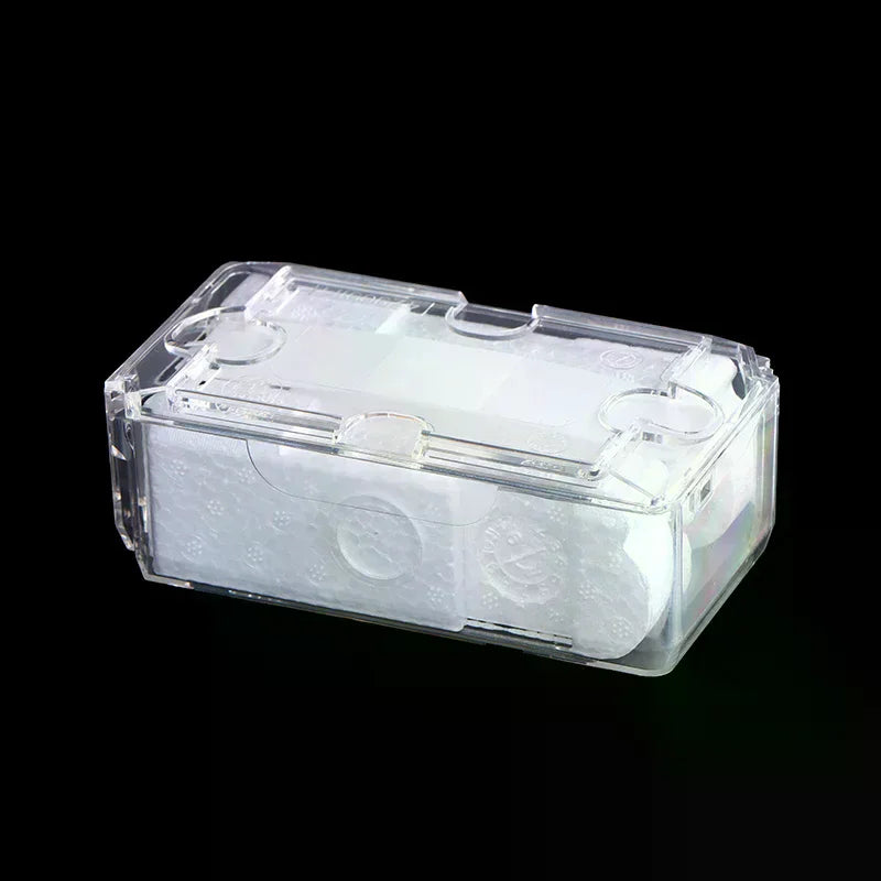 boîte rangement bijoux transparente moderne clips tapis protection deux sections