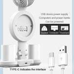 lampe rechargeable moderne horloge ventilateur blanc porte stylos