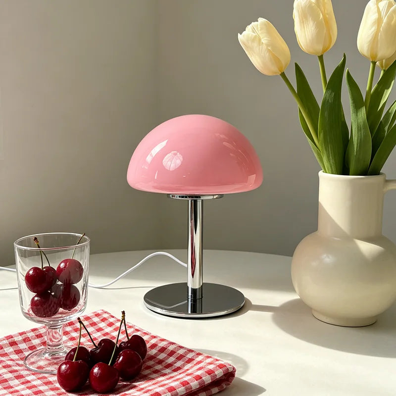 lampe table moderne blanc jaune orange vert opacité base plate prise usb cable alimentation
