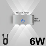 lampe murale led moderne noire interrupteur tactile charge usb chambre cuisine