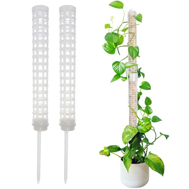 support plante plastique blanc moderne grille mailles régulières insertion sol