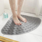 tapis bain massant antidérapant texture bosses gris moderne salle bain suction cup pvc respectueux