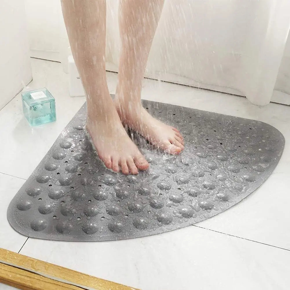 tapis bain massant antidérapant texture bosses gris moderne salle bain suction cup pvc respectueux