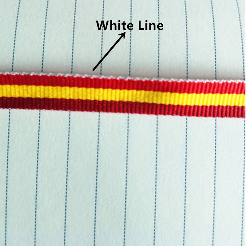 ruban gros grain rayé rouge jaune 25 yards polyester décoration barrette papillon double face