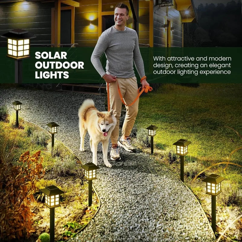 lampes solaires extérieures noires carreaux blancs moderne ip65 led jardin camping