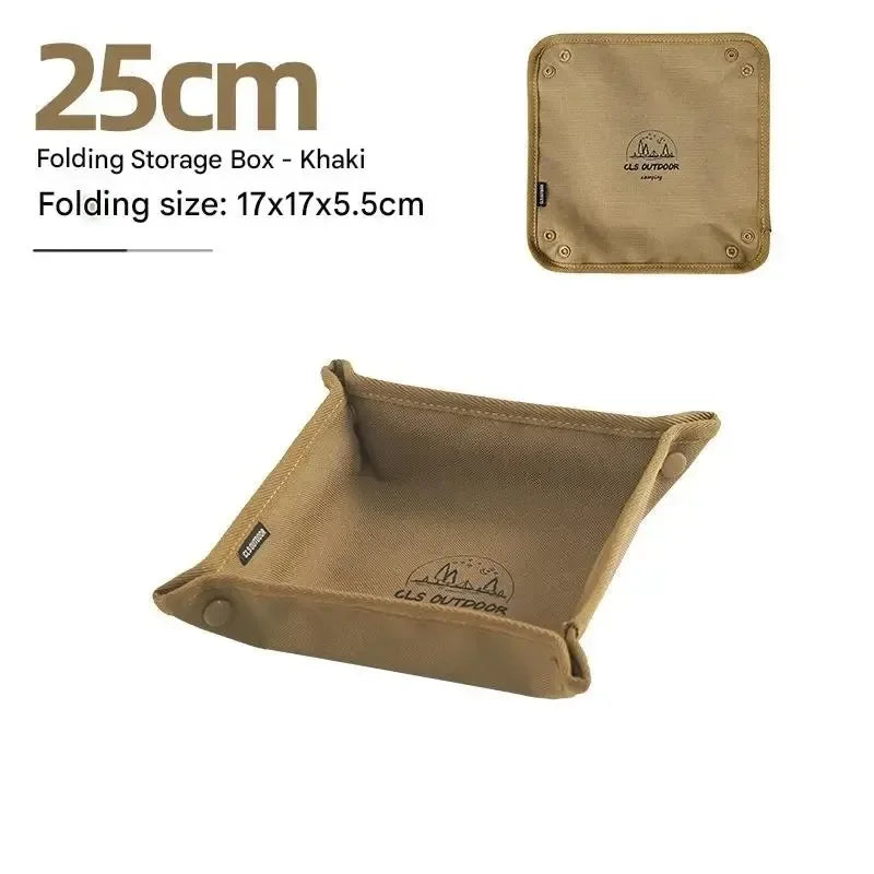 boîte rangement pliable camping khaki toile épaisse grunge utilitaire clé porte clés lampe camping