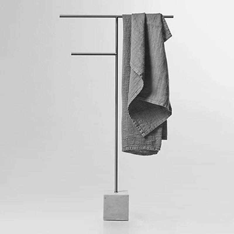 porte serviettes moderne acrylique double étage blanc gris tissé intérieur fixations carrées serviettes
