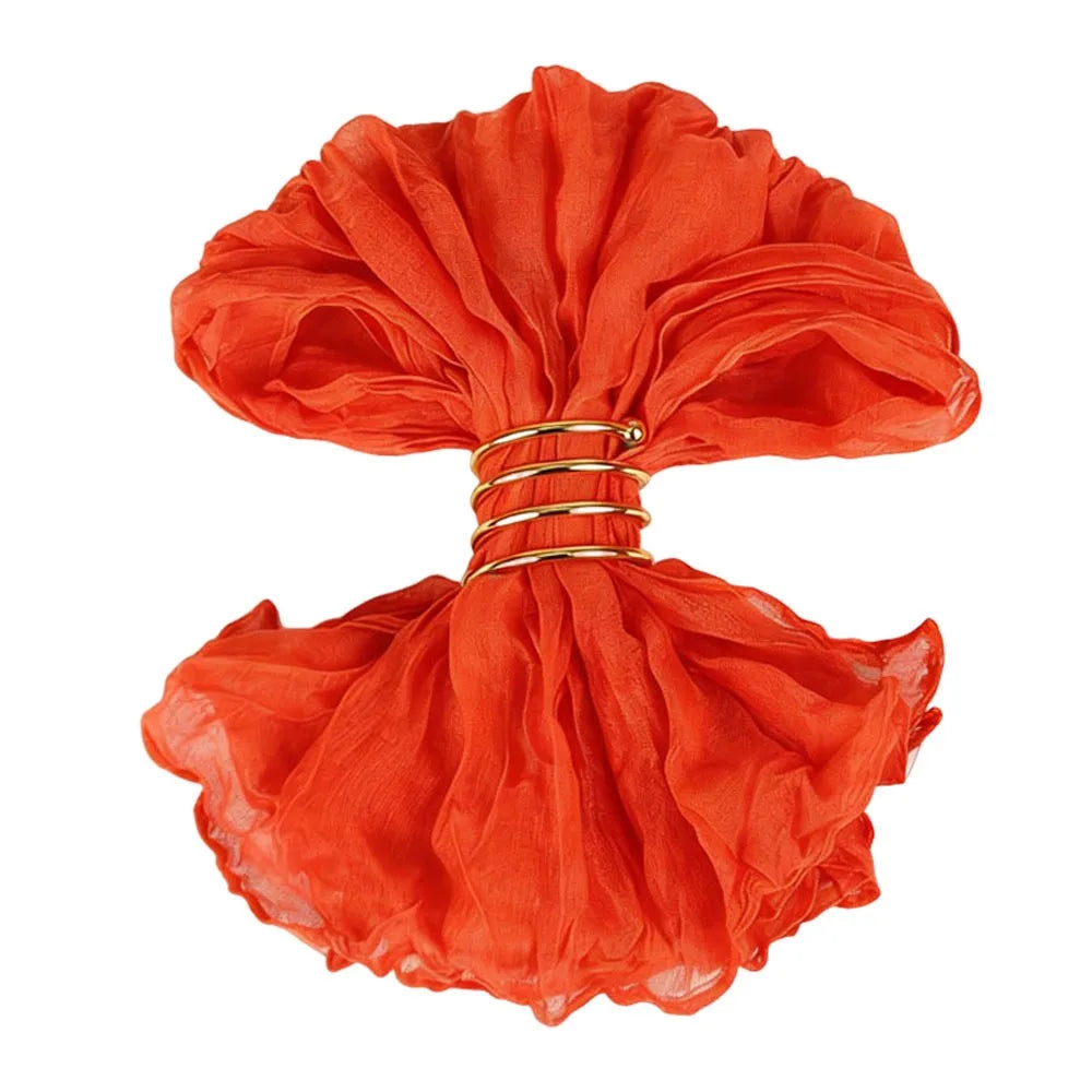 serviettes plissées modernes 50x50cm noir bleu rose beige khaki orange violet clips métalliques réutilisables